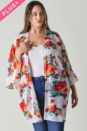 wholesale clothing plus  floral kimono cardigan davi & dani