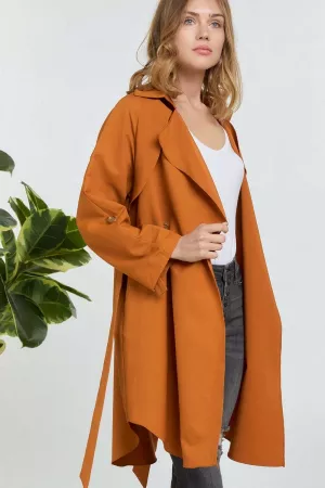 wholesale clothing solid layering trench coat davi & dani