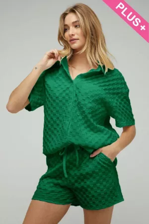 wholesale clothing plus textured button down shirt davi & dani