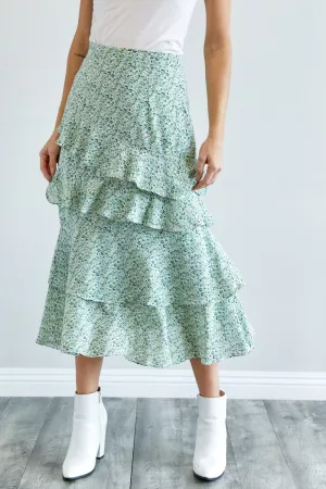 wholesale clothing lovely floral print flared midi skirt davi & dani
