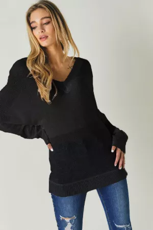 wholesale clothing sheer knit layering sweater top davi & dani