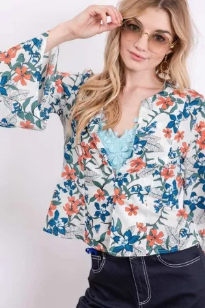 wholesale clothing trendy floral cropped jacket davi & dani