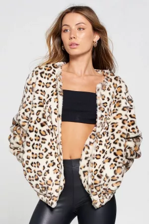 wholesale clothing leopard animal print fur jacket davi & dani