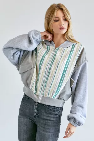 wholesale clothing stripe long sleeve jacket davi & dani