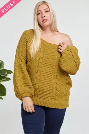 wholesale clothing plus off the shoulder thick textured sweater davi & dani
