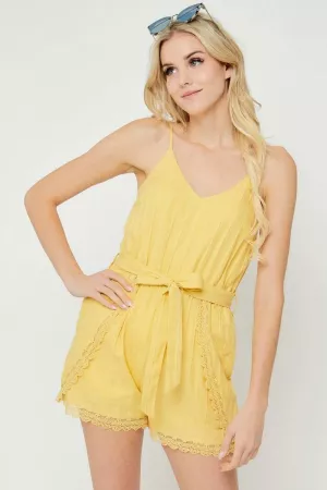 wholesale clothing lovely laced solid cami romper davi & dani