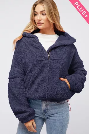 wholesale clothing plus solid long sleeve zip up jacket davi & dani