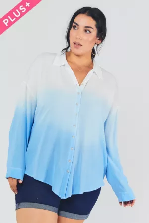 wholesale clothing plus colorblock button down shirt davi & dani