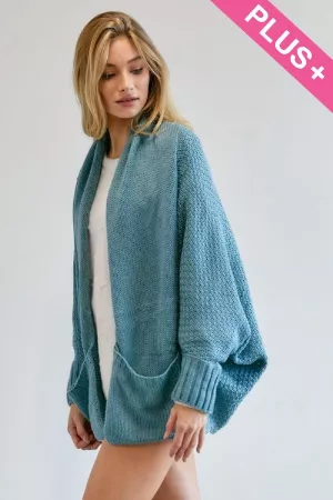 wholesale clothing plus patten knit dolman slouch cardigan davi & dani