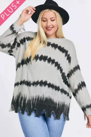 wholesale clothing tie dye stripe detail lightweight sweater davi & dani