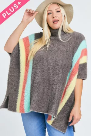 wholesale clothing plus turtle neck 3/4 sleeve solid sweater davi & dani