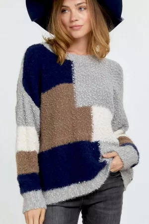 wholesale clothing oversized colorblock sweater davi & dani