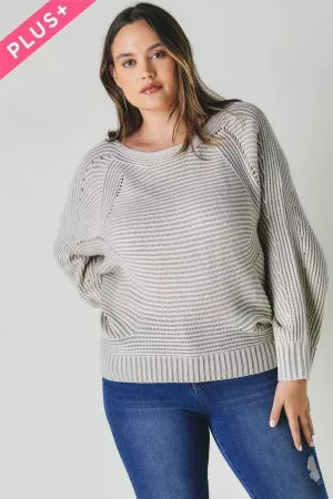 wholesale clothing plus textured accent dolman sleeve sweater davi & dani