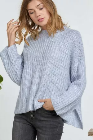 wholesale clothing ribbed knit solid step hem sweater davi & dani