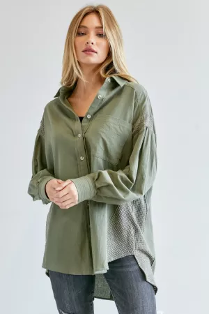wholesale clothing solid button down shirt with pockets davi & dani