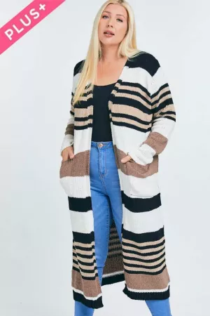 wholesale clothing colorblock striped maxi cardigan davi & dani