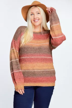 wholesale clothing color block round neck long sleeve sweater davi & dani