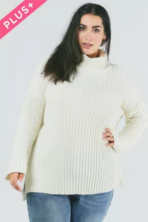 wholesale clothing plus solid knit cowl neck longline sweater davi & dani