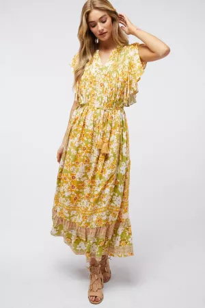 wholesale clothing floral smocked layered maxi dress davi & dani