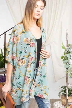 wholesale clothing floral printed loose kimono davi & dani