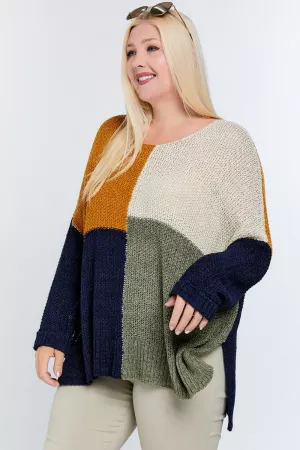 wholesale clothing colorblock cozy thick knit oversized sweater color block cozy thick knit oversized sweater davi & dani