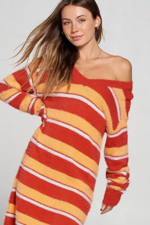wholesale clothing stripe v neck sweater dress davi & dani