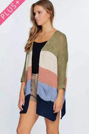 wholesale clothing stripe thick knit sweater cardigan davi & dani