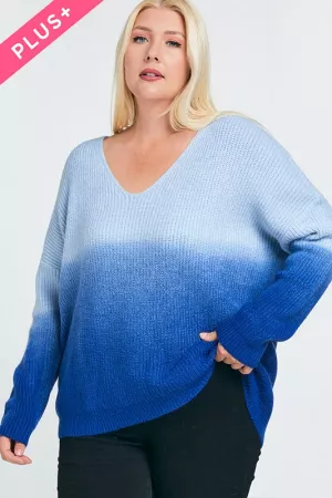 wholesale clothing color block long sleeve v-neck sweater davi & dani