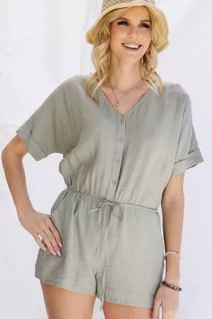 wholesale clothing solid button down rompers davi & dani
