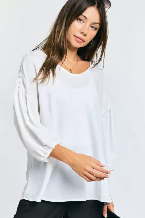 wholesale clothing button detailed solid blouse top davi & dani