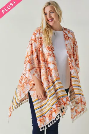 wholesale clothing plus printed kimono with pompom davi & dani