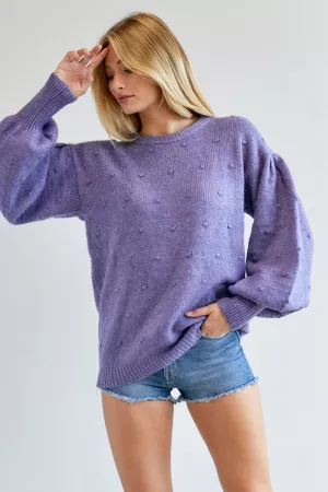 wholesale clothing solid round neck long sleeve sweater davi & dani