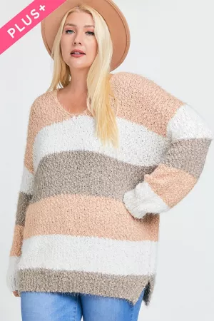 wholesale clothing colorblock striped thick knit swater davi & dani