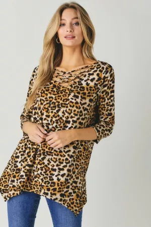 wholesale clothing leopard animal print bell tunic davi & dani