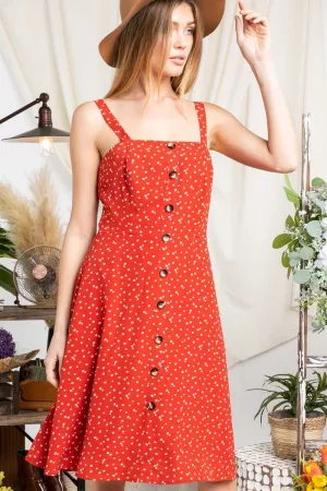 wholesale clothing polka dot button doen sleeveless midi dress davi & dani
