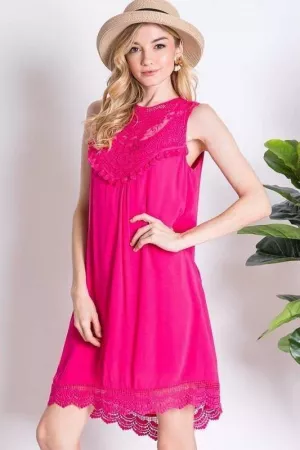 wholesale clothing lace detailed sleeveless dress davi & dani