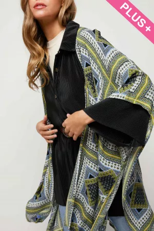 wholesale clothing plus printed short sleeve loose kimono davi & dani