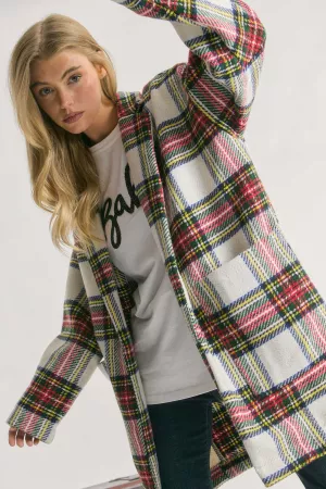 wholesale clothing multi flannel loose fit open jacket davi & dani