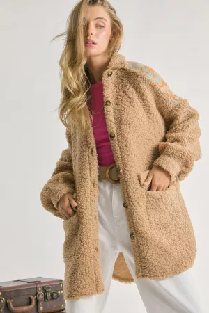 wholesale clothing teddy fuzzy button front jacket davi & dani