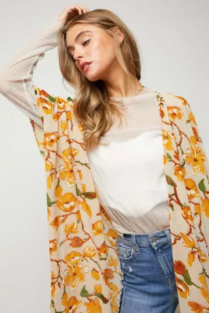 wholesale clothing floral printed short sleeve kimono davi & dani