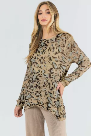 wholesale clothing wild leopard animal cozy sweater davi & dani
