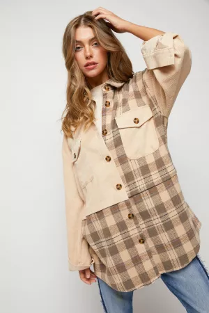 wholesale clothing plaid button down jacket davi & dani