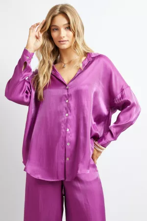 wholesale clothing solid button down ruched shirt davi & dani