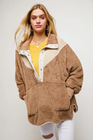 wholesale clothing faux fur pullover jacket davi & dani