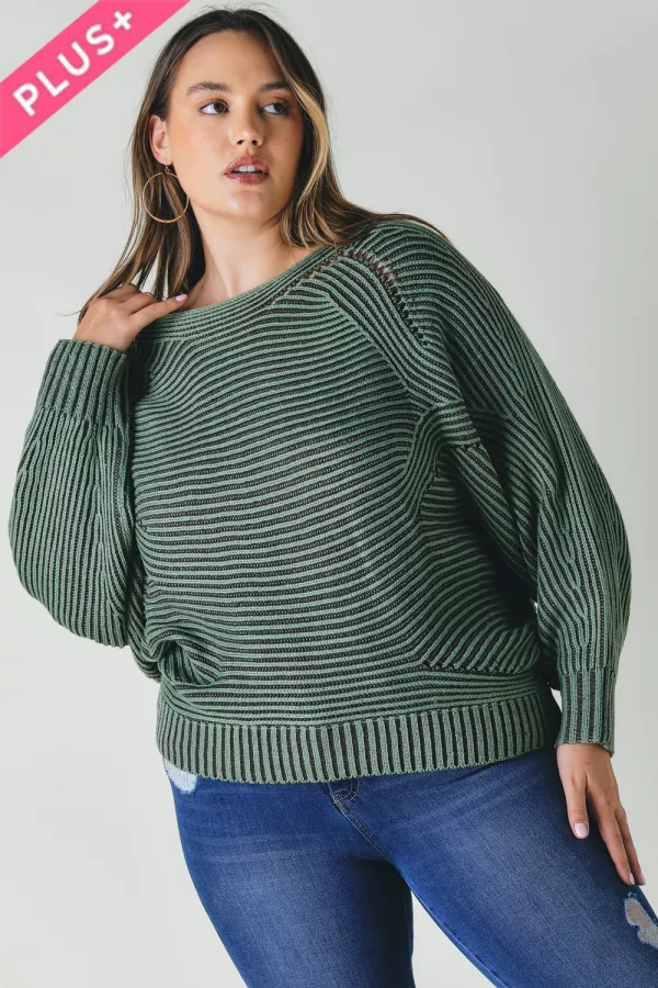 wholesale clothing plus textured accent dolman sleeve sweater davi & dani