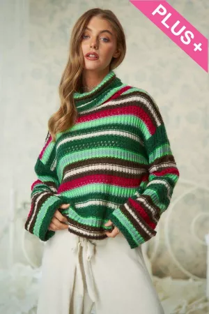 wholesale clothing plus multi stripe sweater top davi & dani