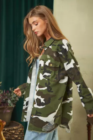 wholesale clothing camouflage button down long sleeve shirt davi & dani