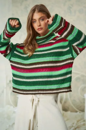 wholesale clothing multi stripe sweater top davi & dani