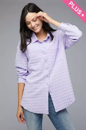 wholesale clothing plus textured button down shirt davi & dani