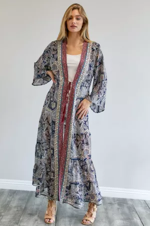 wholesale clothing printed long sleeve loose kimono davi & dani